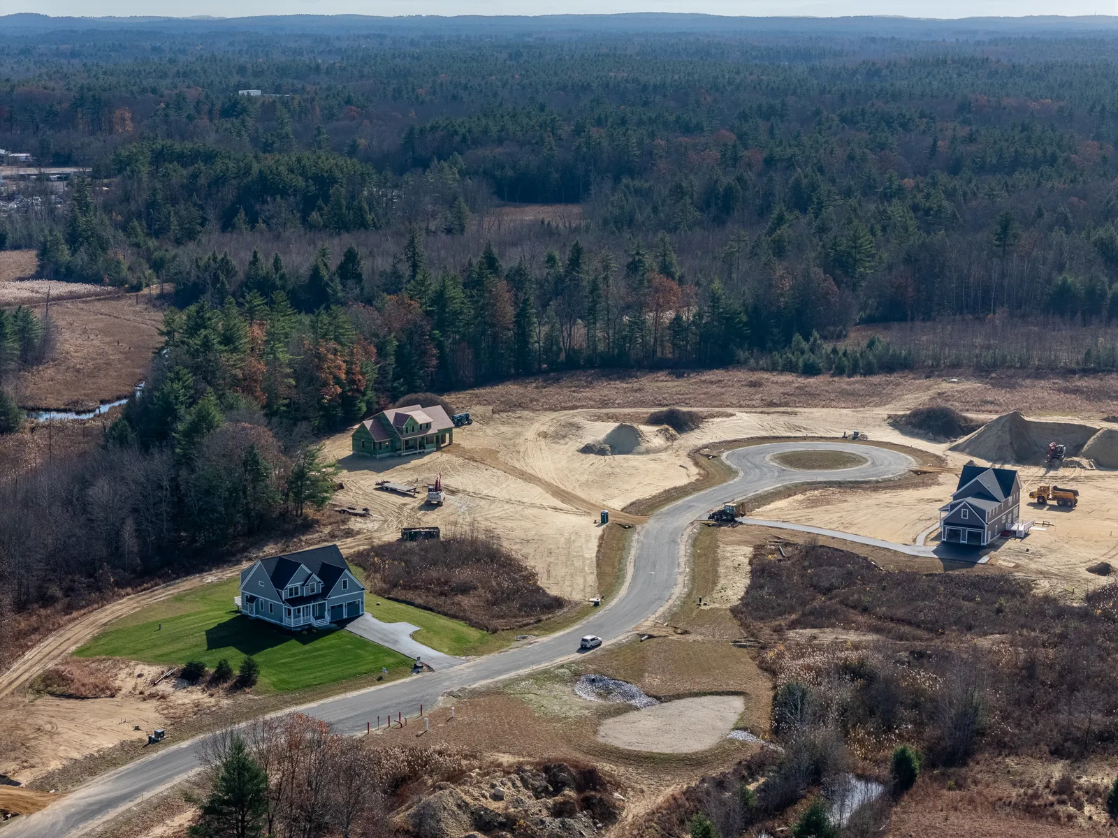 Aerial drone photo of a Massachusetts property captured for a real-estate listing